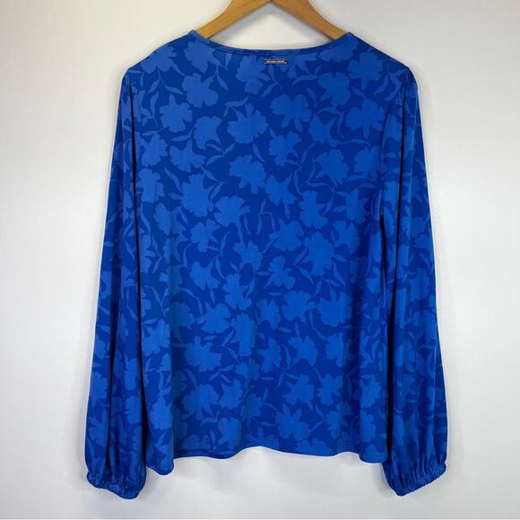 Michael Kors Shadow-Fleur Print Long-Sleeve Top grecian blue - PL - Picture 7 of 12
